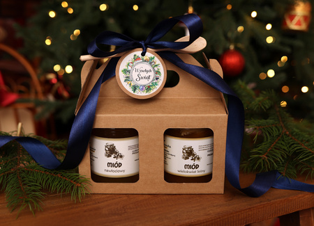 Zestaw świąteczny z miodami granatowy