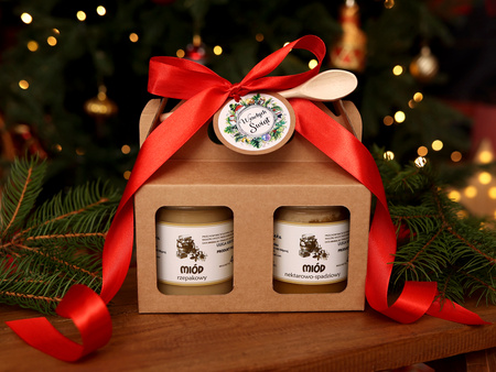 Zestaw świąteczny z miodami czerwony